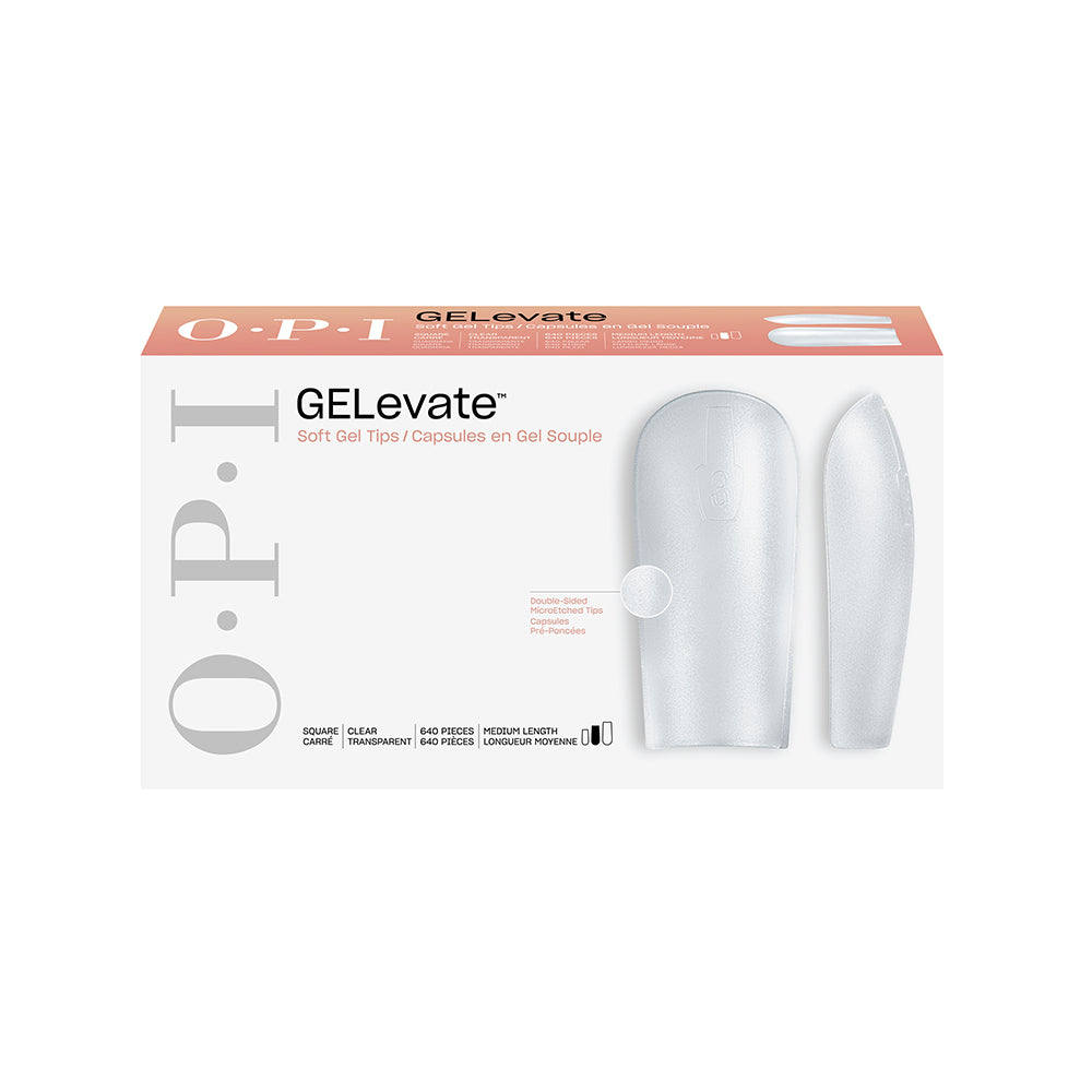 OPI GELevate Soft Gel Tips – Medium Clear Square