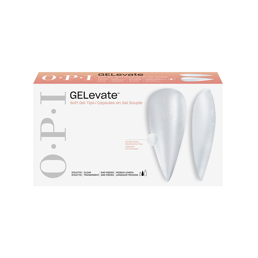 OPI GELevate Soft Gel Tips – Medium Clear Stiletto