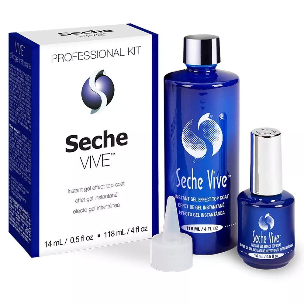Seche Vive Gel Instant Effect Top Coat 4oz + 0.5oz