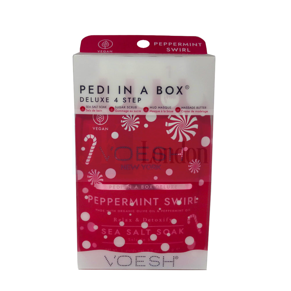 Voesh Pedi In A Box Deluxe 4 Step – Peppermint Swirl